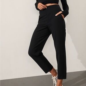 • Athleta • Women’s ENDLESS HIGH RISE PANT Textured tapered fit Black NWT 18